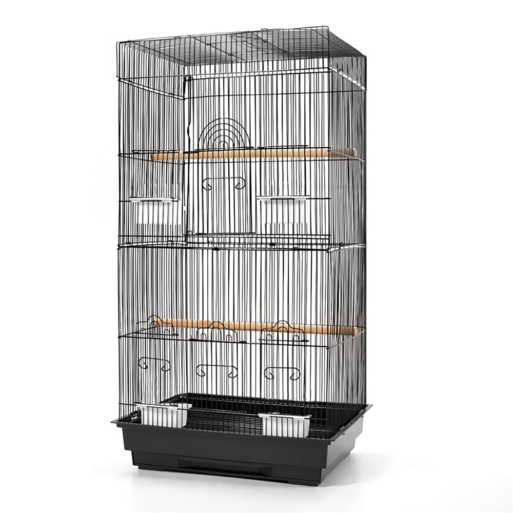 i.Pet Medium Bird Cage with Perch - 88cm Black