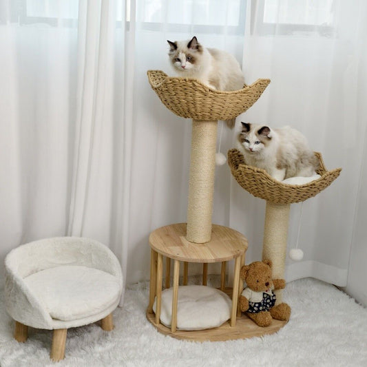 Cat Tree Tower Large Scratching Post Condo Basket Activity Center