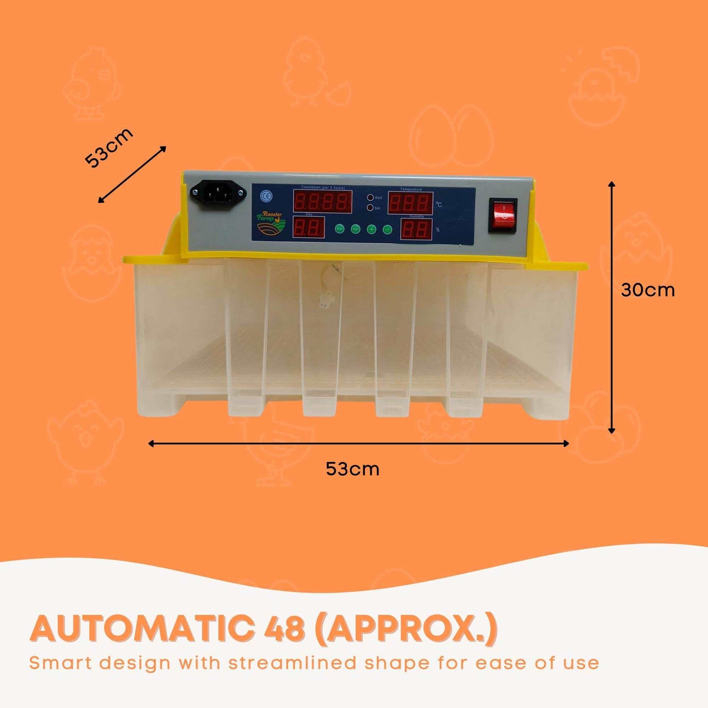 Electric 48 Egg Incubator + Accessories Hatching Eggs Chicken Quail Duck
