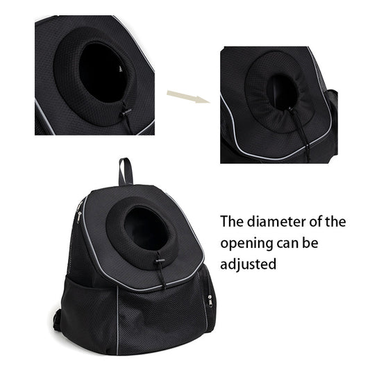 Black Breathable Mesh Pet Carrier Backpack - Head-Out Design for Small Dogs & Cats, Ventilated Travel Hiking Carrier Bag with Front Entry & Pockets