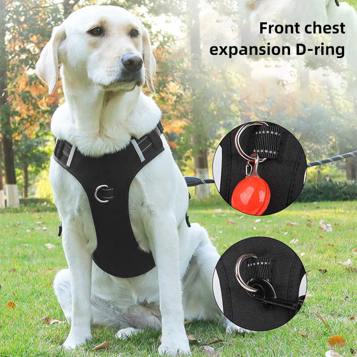 Size L Red Reflective No-Pull Dog Harness - Adjustable & Durable for Large Breeds, Anti-Escape Design