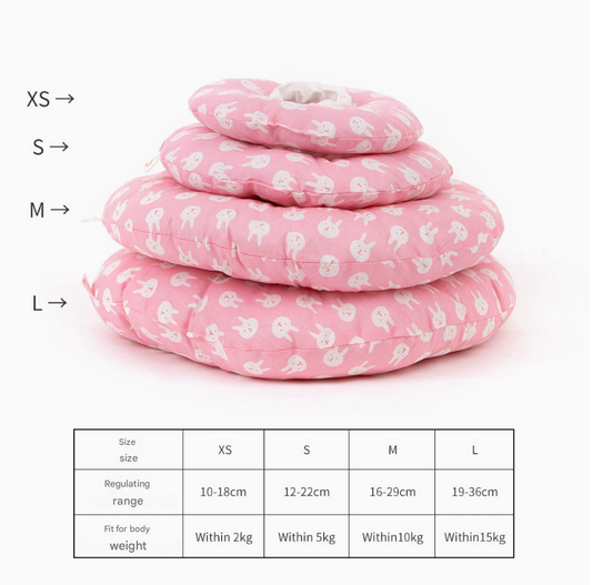 2 pcs Cloud Rabbit Pet Recovery Collar - Comfortable Anti-Lick Cone for Cats & Dogs Size XS