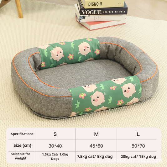 Size S Grey Cozy Pet Bed for Small Dogs and Cats - Durable & Chew-Resistant Nest for All Seasons