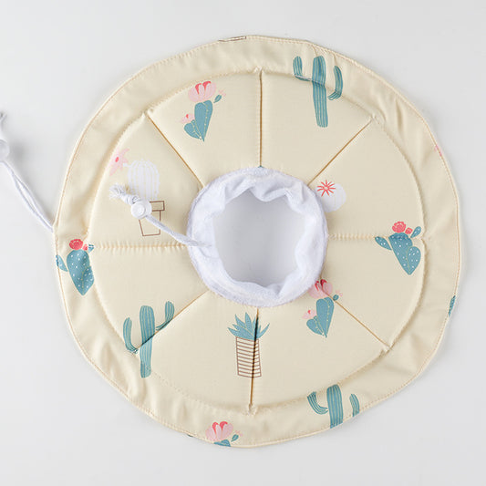 2 Pcs Size L Beige Comfortable Pet Recovery Collar | Waterproof Anti-Lick Collar for Cats & Dogs