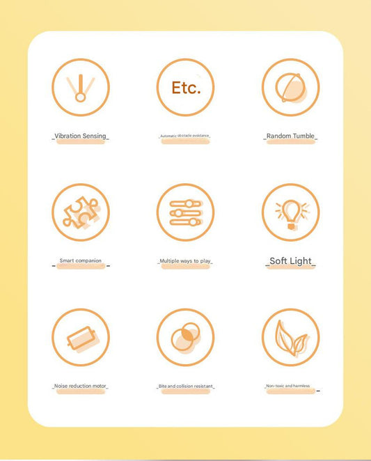 Rechargeable Interactive Cat Toy - Self-Rolling Ball with LED Light,Standard Edition Blue