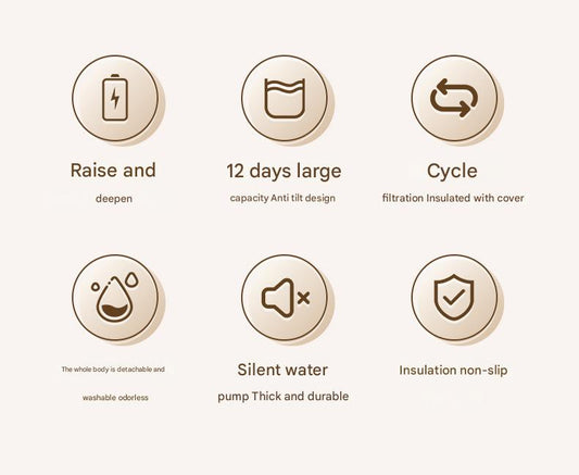 Black Wireless Automatic Pet Water Fountain - 2.2L Motion Sensor Dispenser