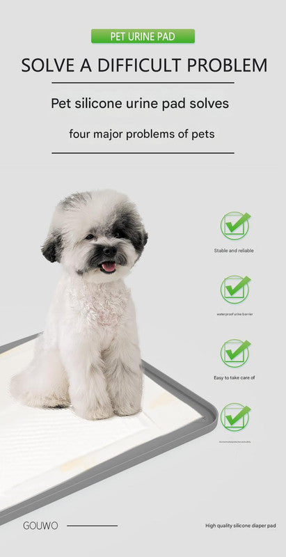 Pink Reusable Silicone Pet Pee Pad Holder - Non-Slip Training Tray with Spill-Proof Edges for Dogs & Puppies(62cm x 42cm)