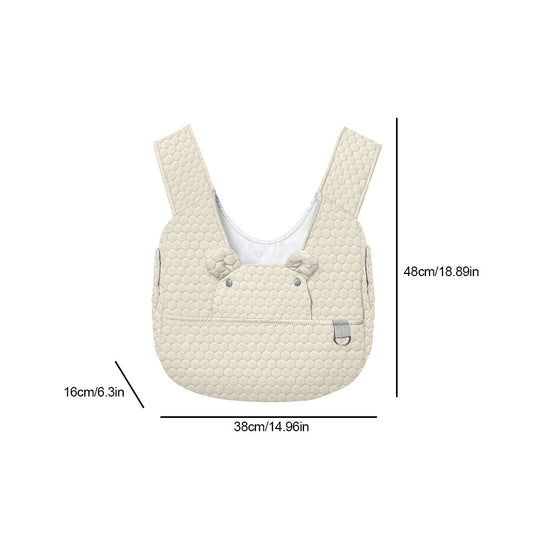 Beige Cozy Quilted Pet Carrier Backpack - Front Pack Sling for Cats & Small Dogs - Travel & Outdoor
