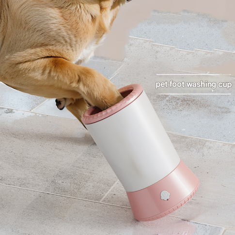 Blue-white Portable Dog Paw Cleaner - Gentle Silicone Pet Foot Washer Cup for Muddy Paws