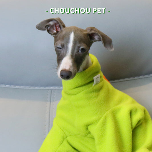S Adorable Dinosaur Fleece Dog Jumpsuit - Warm Winter Pajamas for Whippets & Italian Greyhounds