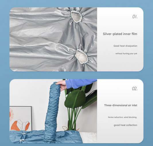 Portable Pet Grooming Dryer Bag - Hands-Free Quick-Drying Coat for Dogs & Cats After Bath(Size S)