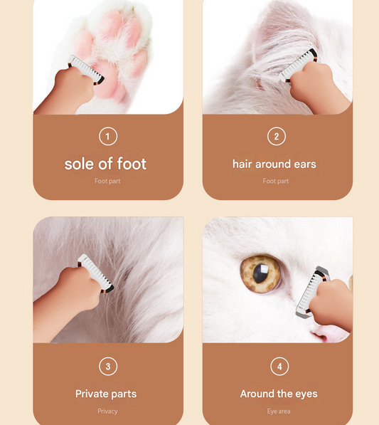 Blue Precision Pet Paw Trimmer - Waterproof & Rechargeable Grooming Clipper for Dog & Cat Paws, Eyes, and Ears