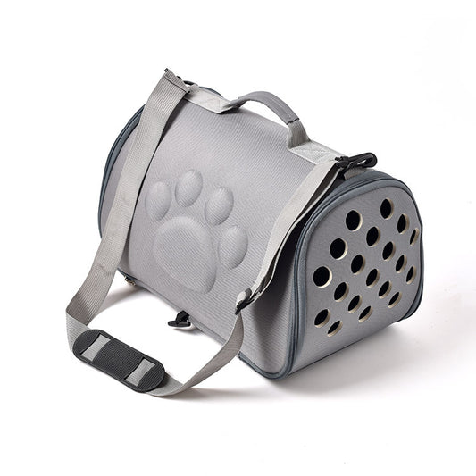 Grey Stylish EVA Pet Carrier Bag - Lightweight Portable & Breathable Travel Crate for Small Dogs & Cats